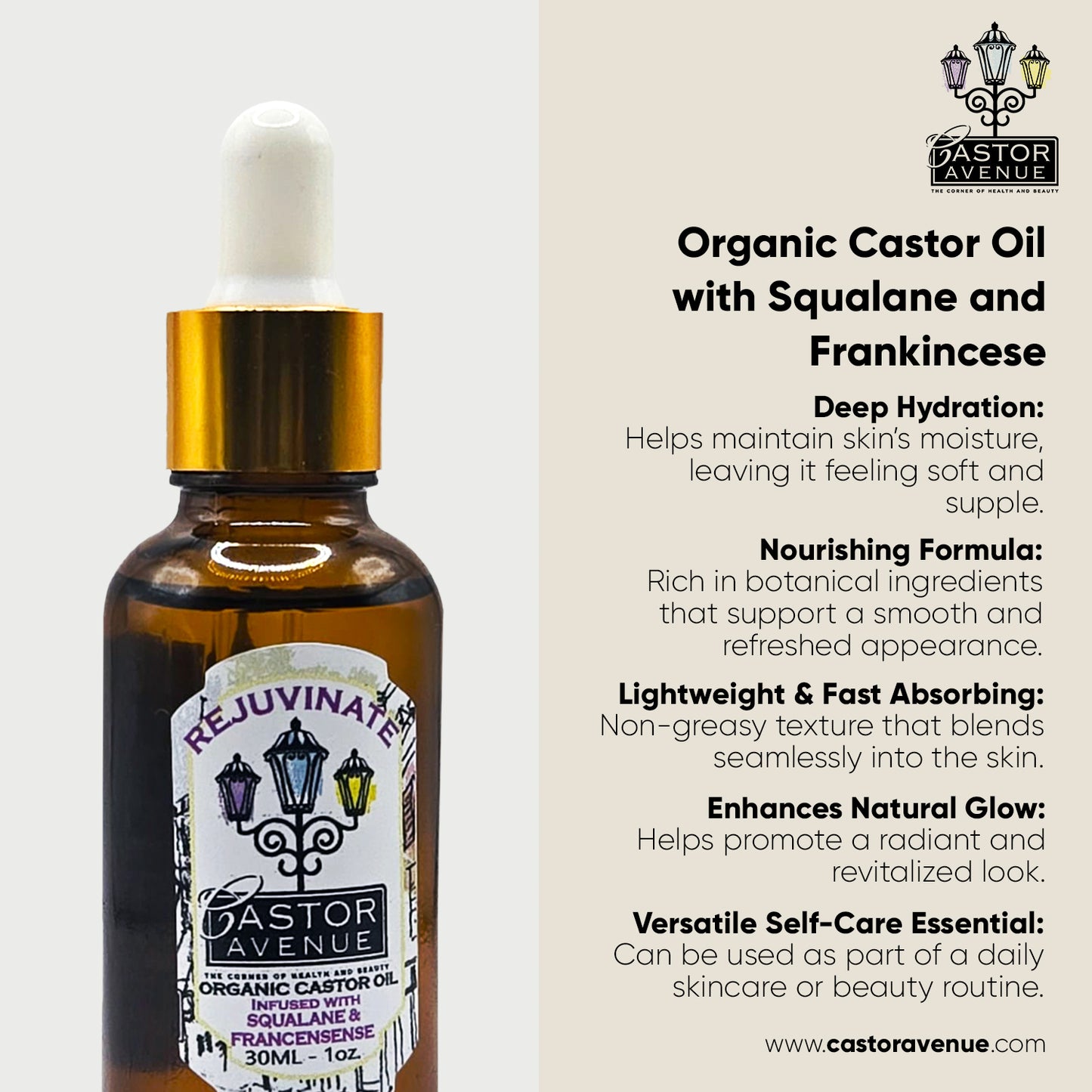 Organic Castor Oil with Squalane and Frankincese